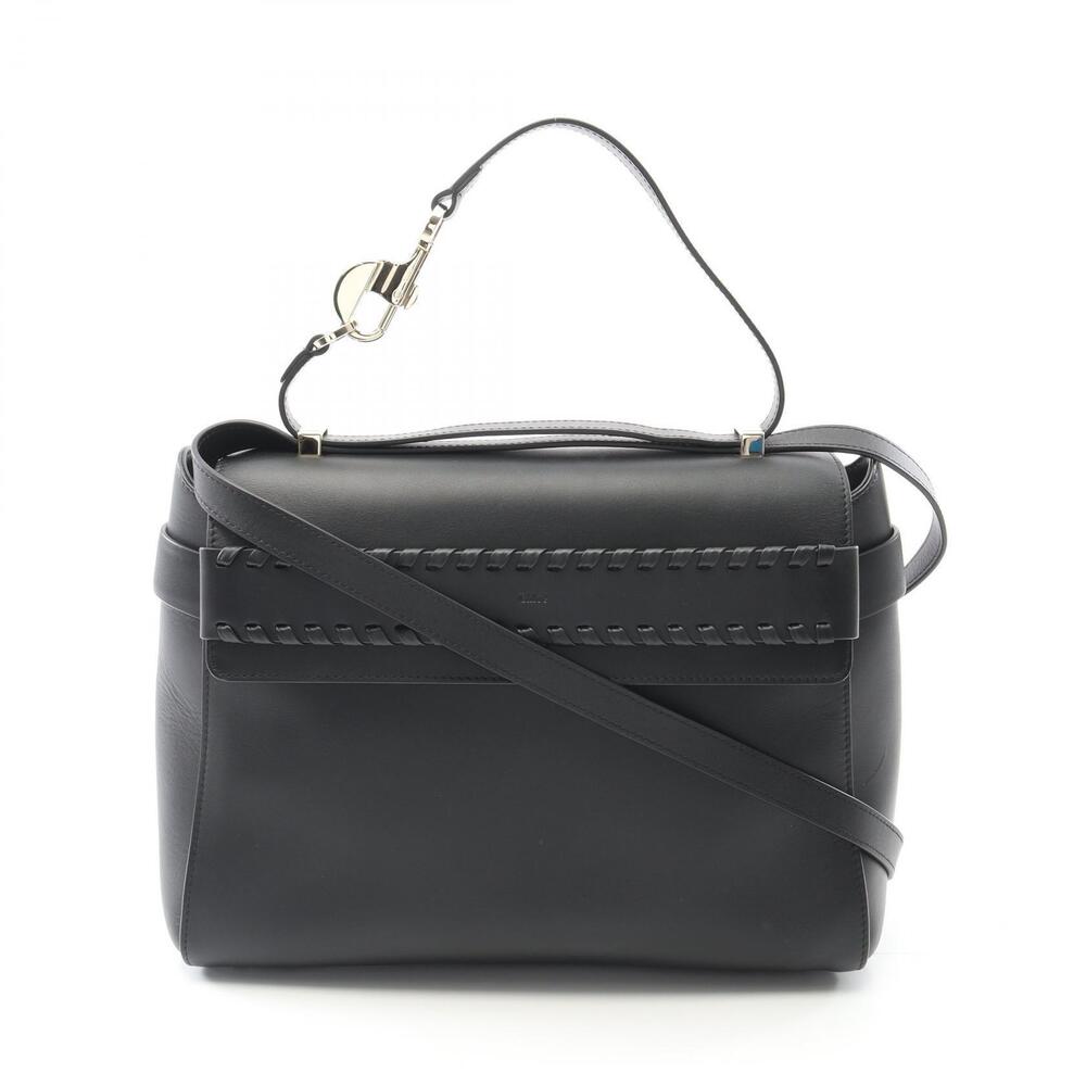 Chloe Nacha Shoulder Bag Leather Black